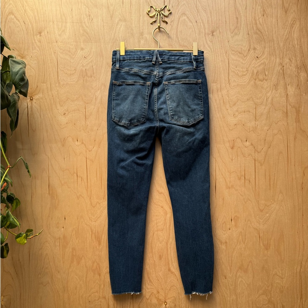 GOOD AMERICAN Good Waist Raw Edge Skinny Jeans Blue331 6/28 - Picture 6 of 8